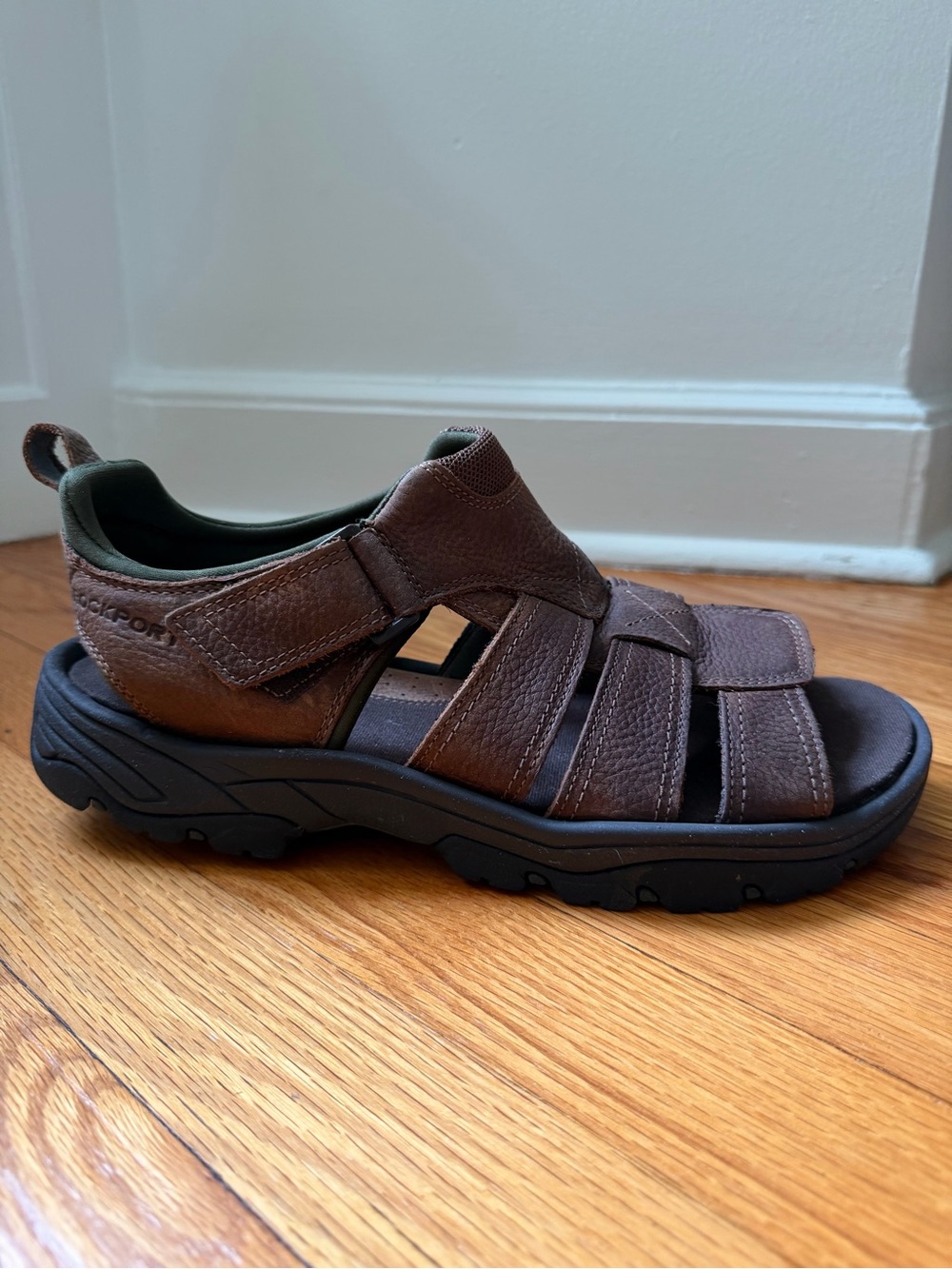 Rockport Rocklake Brown Leather Fisherman’s Sandals Men’s Size 11